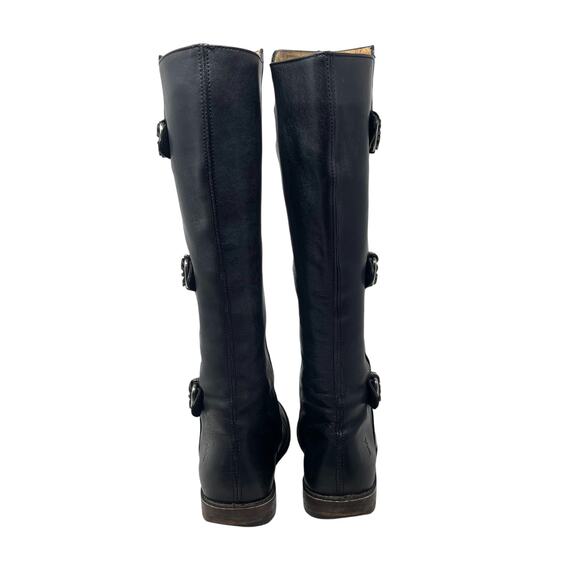 Frye Paige Tall Buckle Boots - Black Leather - Riding - Size 6.5 - Picture 6 of 11